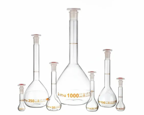 VOLUMETRIC FLASK CLASS A , LDPE STOPPER BOROSILICATE GLASS