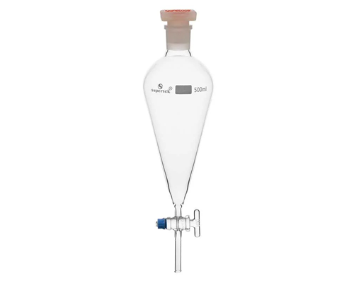 FUNNEL SEPARATING, PEAR SHAPE BOROSILICATE GLASS